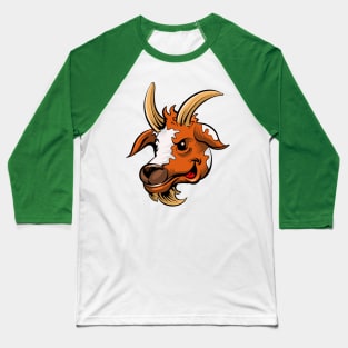 Cartoon Goat Baseball T-Shirt